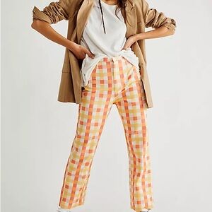 FP She’s All That Plaid Crop High Waist Pants